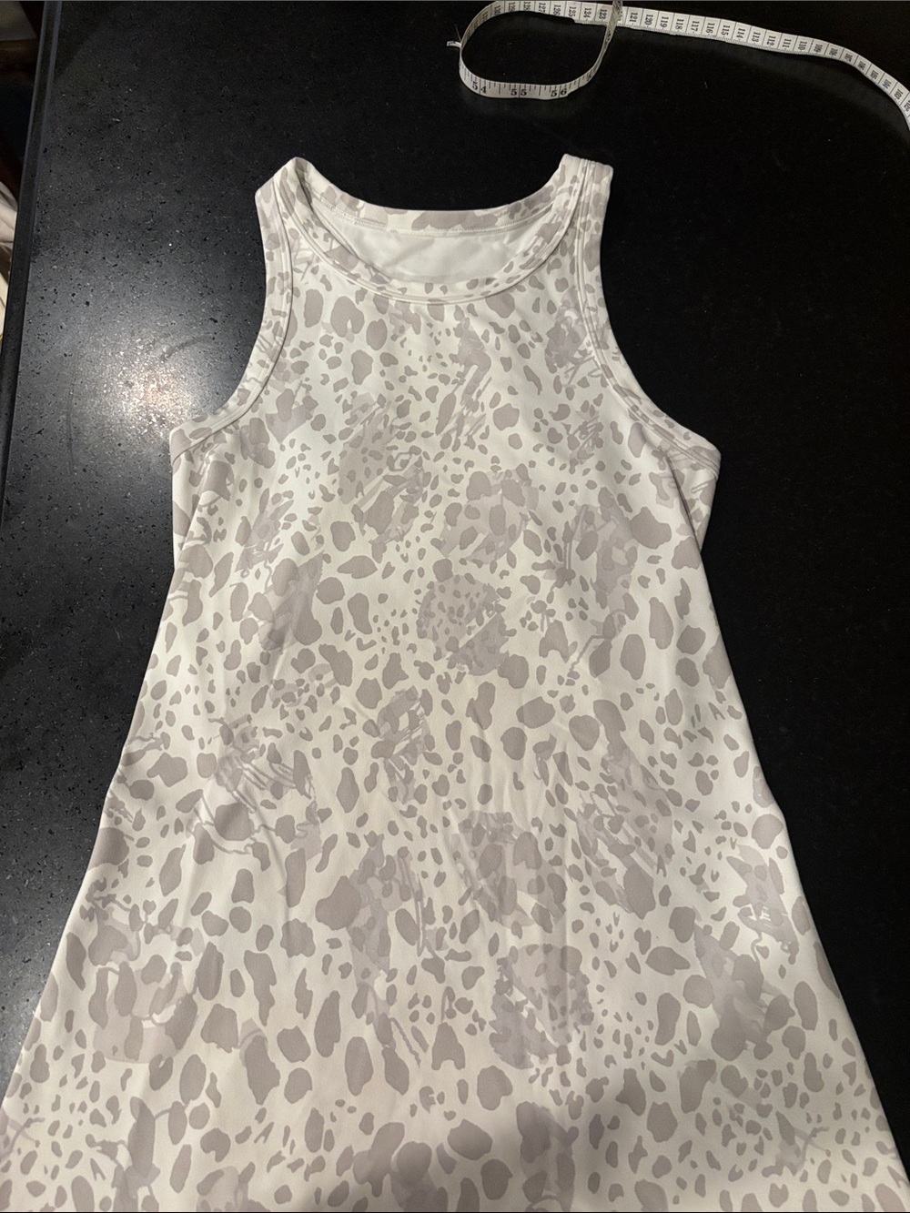 Lululemon Sleeveless Animal Print Tank top in Light Gray and White